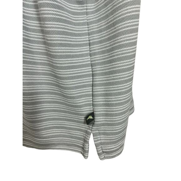 Men's Tommy Bahama Islandzone Polo Shirt Sz XL Gray Striped Pima Cotton Blend - Picture 5 of 8